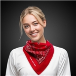 Red 22" x 22" Cotton Paisley Bandanas