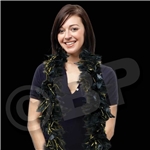 Black with Gold Tinsel Feather Boa