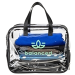 Gem Clear PVC Zippered Bag with Easy-Access Shoe Compartment
