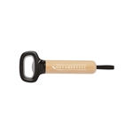 Bamboo Bottle Opener with Silicone Strap