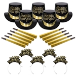 Tiffany Black & Gold new Year's Party Kit For 10