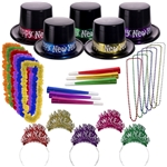 Midnight Metallic New Year's Eve Party Kit for 50 People