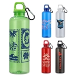 Aloha 25 oz RPET Reusable Translucent Bottle w/ Carabiner