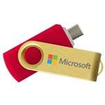 iClick Type-C USB Flash Drive Gold Swivel