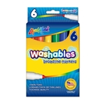 Set of 6 Washable Markers - Assorted Colors - USA Made