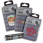 Rechargeable AA Battery With Type-C Port 4 Pack