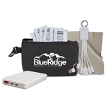 7 pcs Tech Kit in Black Mesh Zipper Pouch