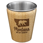 Montana State Bamboo and Stainless Steel Shot Glass