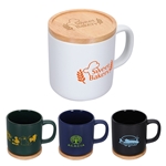 Dalton 12 oz Ceramic Mug w/ Bamboo Lid/Coaster