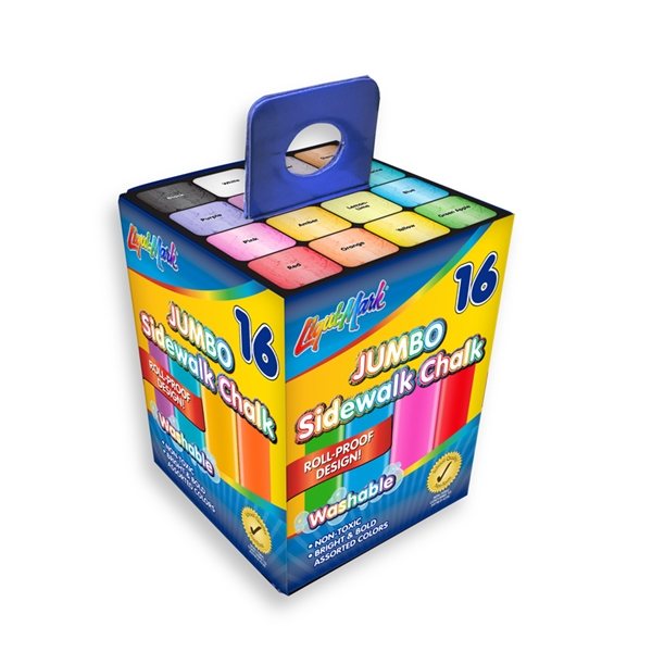 16pk Jumbo Sidewalk Chalk / Box Set - Assorted Colors