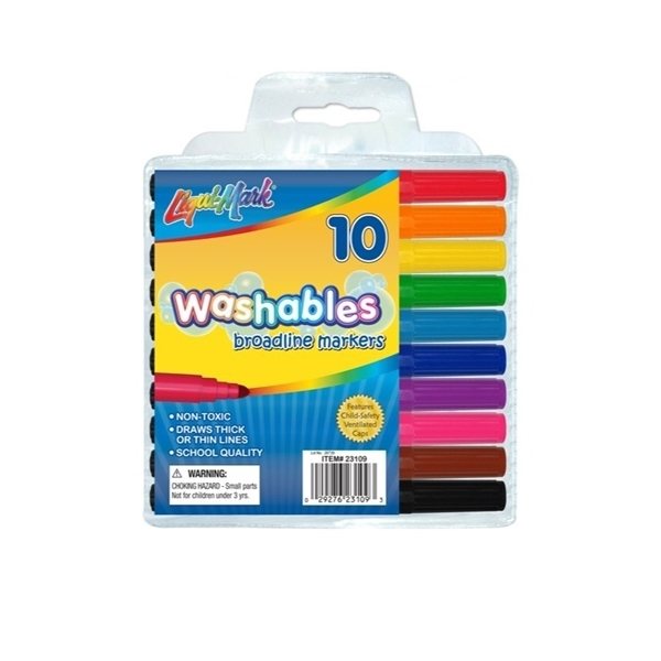 10 Pack Washable Markers - Pouch / Set - Assorted