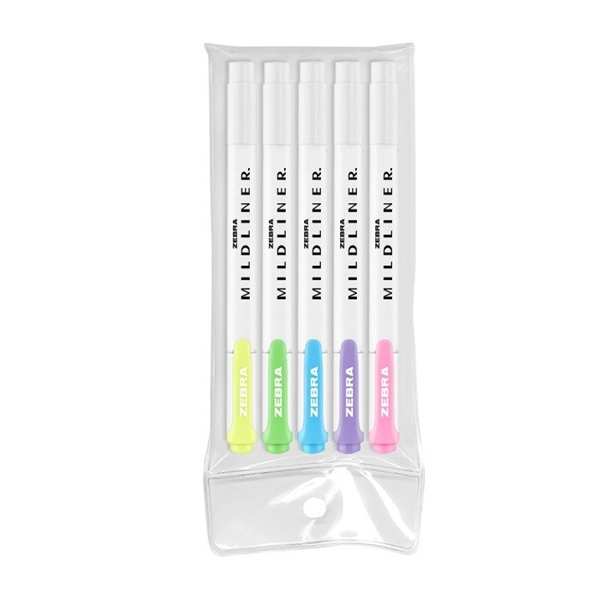 Zebra Mildliner Double Ended Highlighter Journaling Marker with Chisel Fine Tip - 5 pk