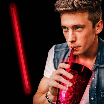 Red Supreme Glow 9 Inch Straws