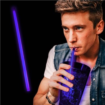 Purple Supreme Glow 9 Inch Straws
